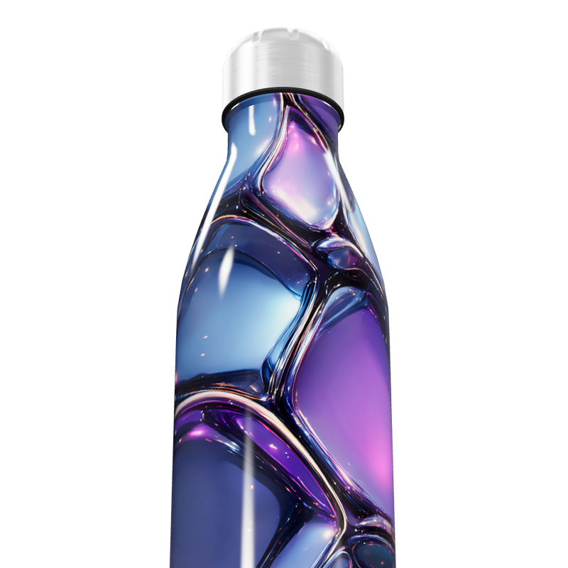 Garrafa Inox - Estampa Futurista Azul