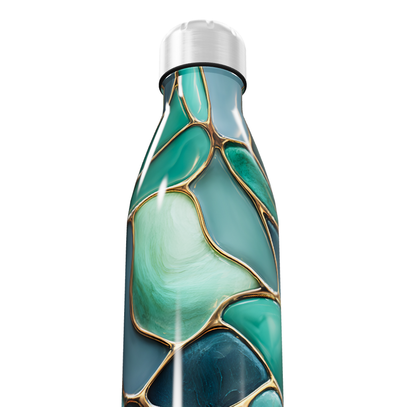 Garrafa Inox - Verde Marmorizada