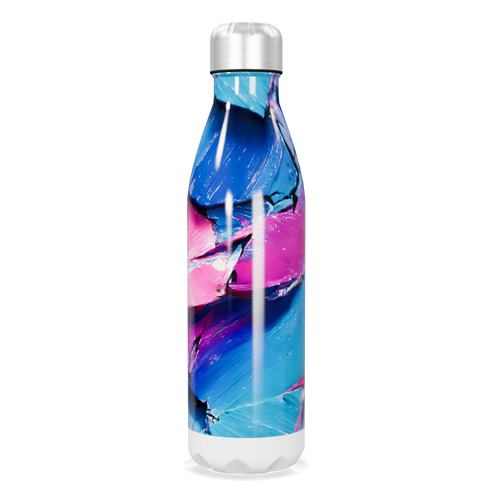 Garrafa Inox - Azul Rosa Abstrata