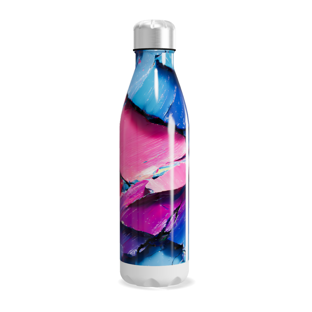Garrafa Inox - Azul Rosa Abstrata