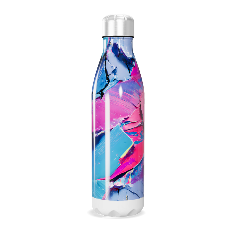 Garrafa Inox - Azul Rosa Abstrata