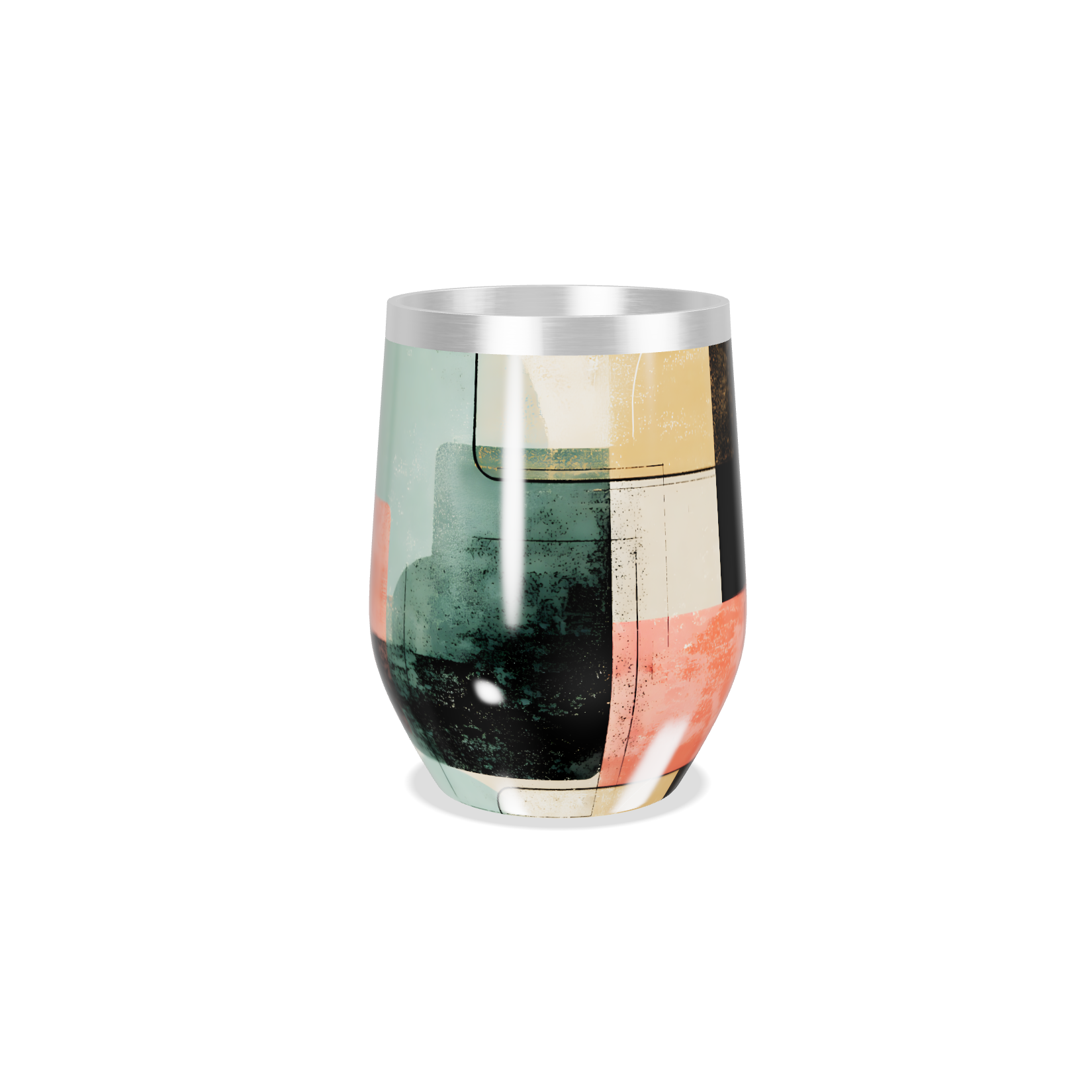 Copo Térmico Slim - Estampa Geométrica Colorida