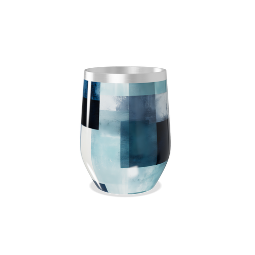 Copo Térmico Slim - Design Geométrico Azul