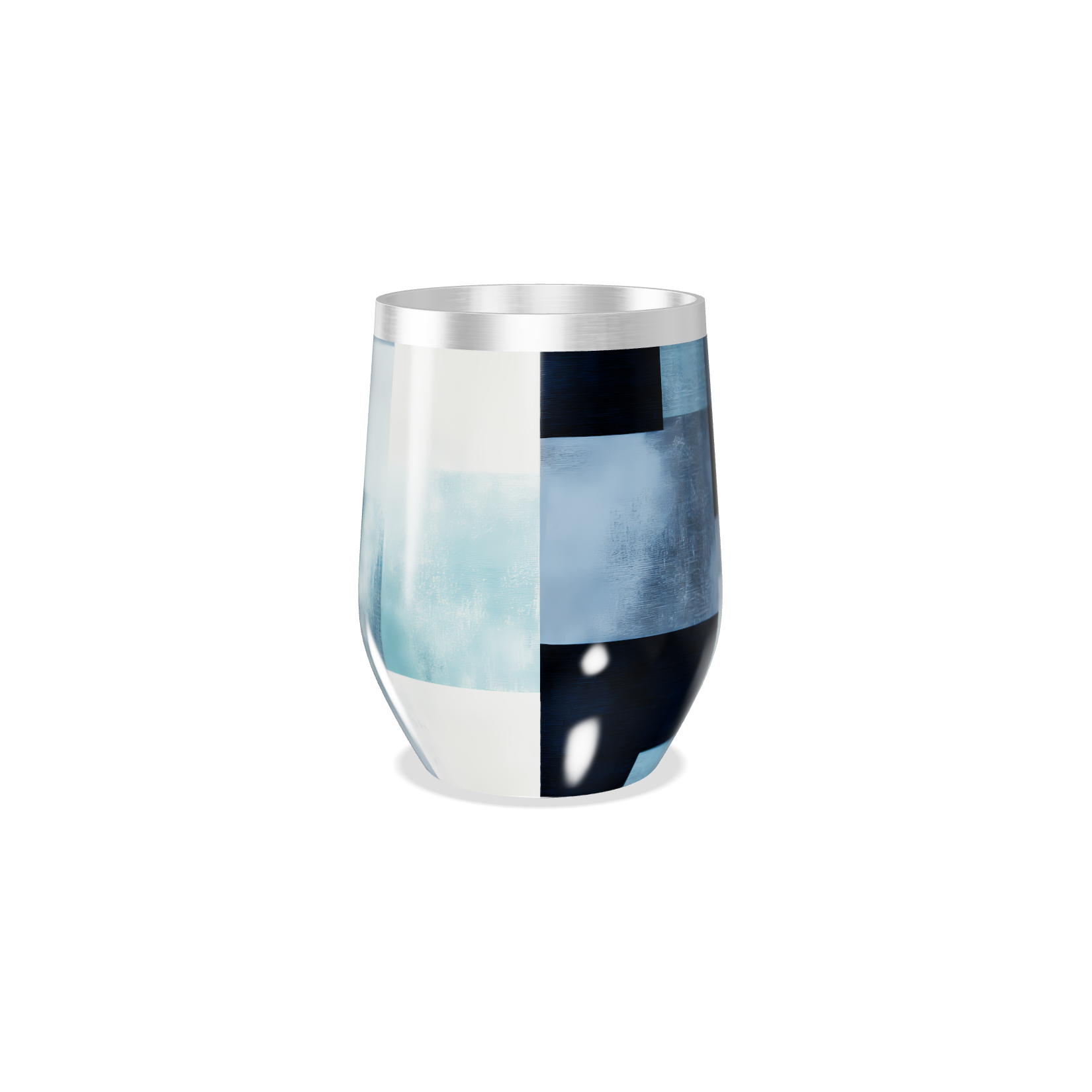 Copo Térmico Slim - Design Geométrico Azul