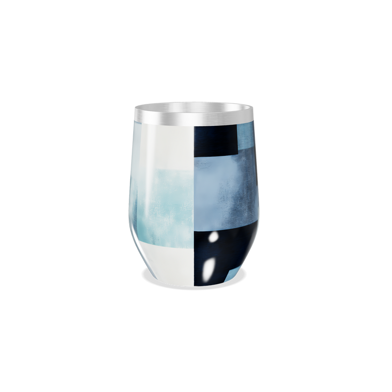 Copo Térmico Slim - Design Geométrico Azul