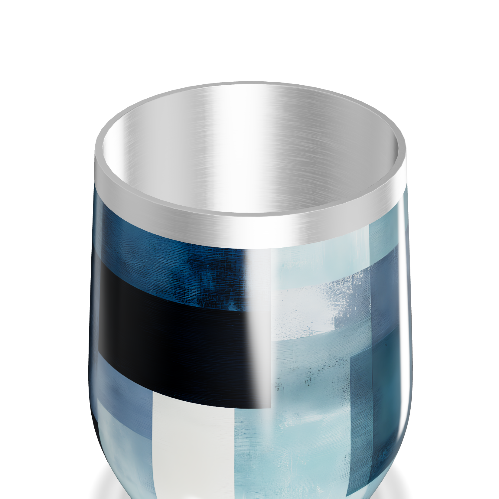 Copo Térmico Slim - Design Geométrico Azul