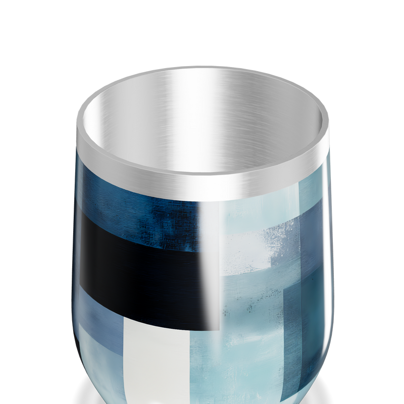 Copo Térmico Slim - Design Geométrico Azul