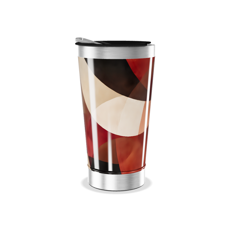 Copo Térmico - Design Geométrico Vermelho