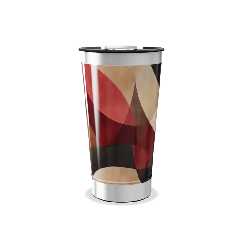 Copo Térmico - Design Geométrico Vermelho