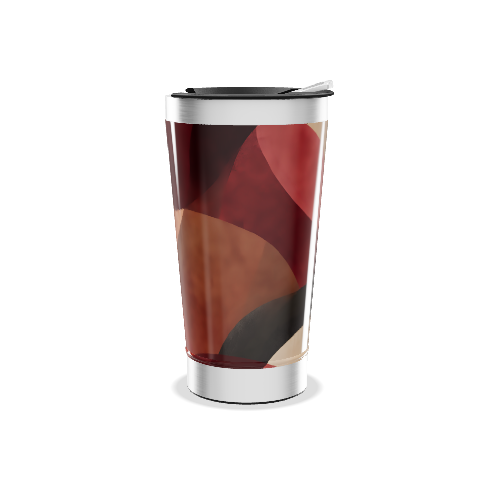 Copo Térmico - Design Geométrico Vermelho