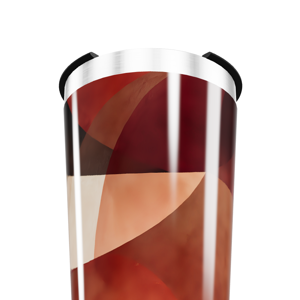 Copo Térmico - Design Geométrico Vermelho