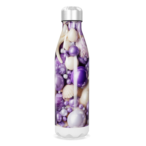 Garrafa Inox - Estampa Conchas e Pérolas