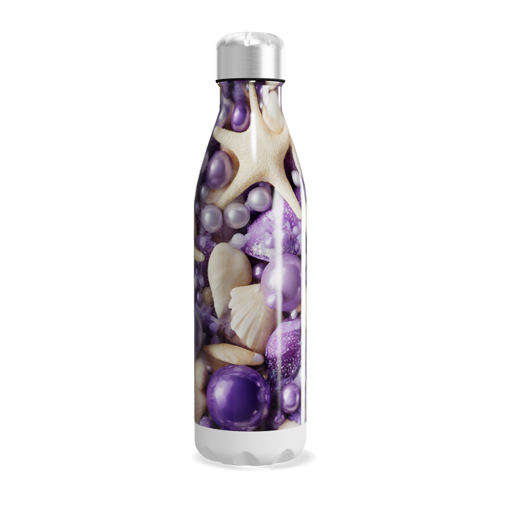 Garrafa Inox - Estampa Conchas e Pérolas