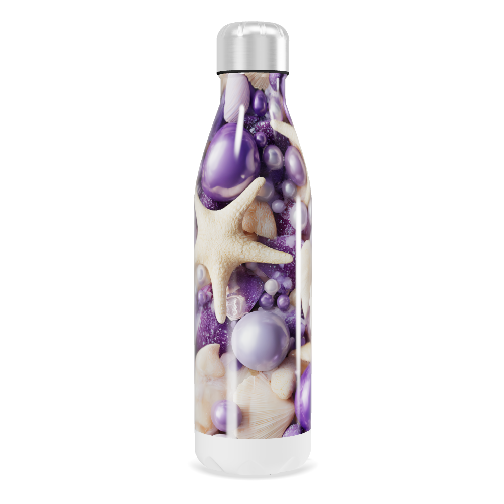 Garrafa Inox - Estampa Conchas e Pérolas