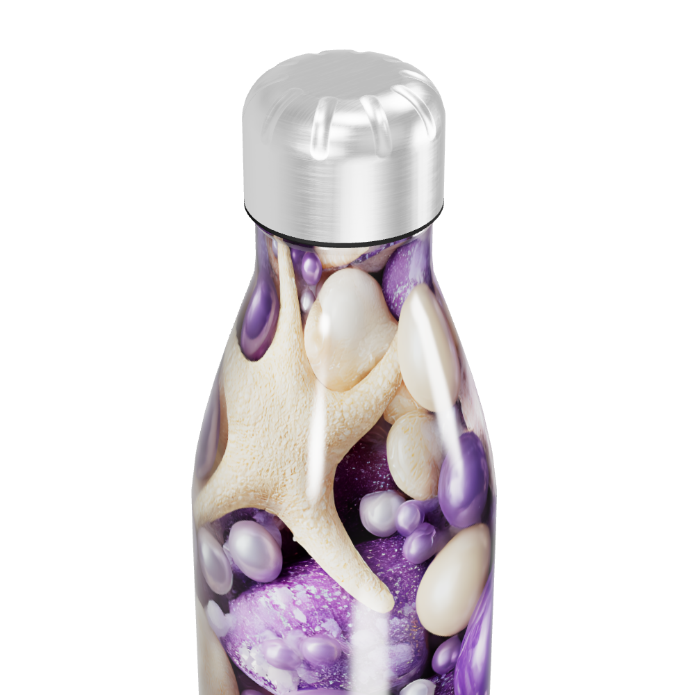 Garrafa Inox - Estampa Conchas e Pérolas