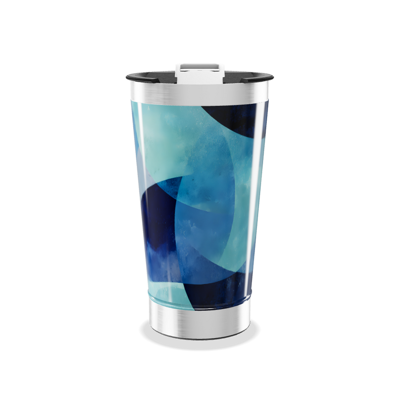 Copo Térmico - Azul Abstrato Aço Inox