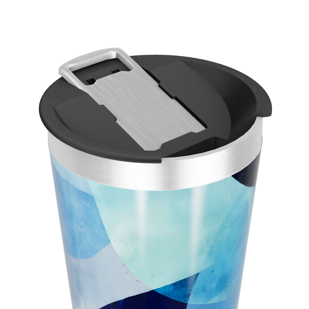 Copo Térmico - Azul Abstrato Aço Inox