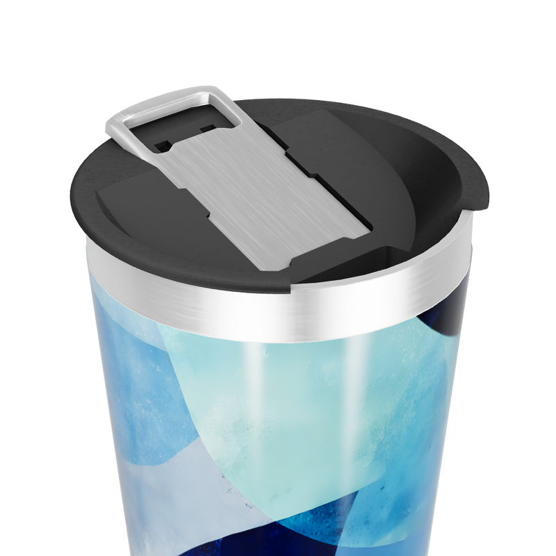 Copo Térmico - Azul Abstrato Aço Inox