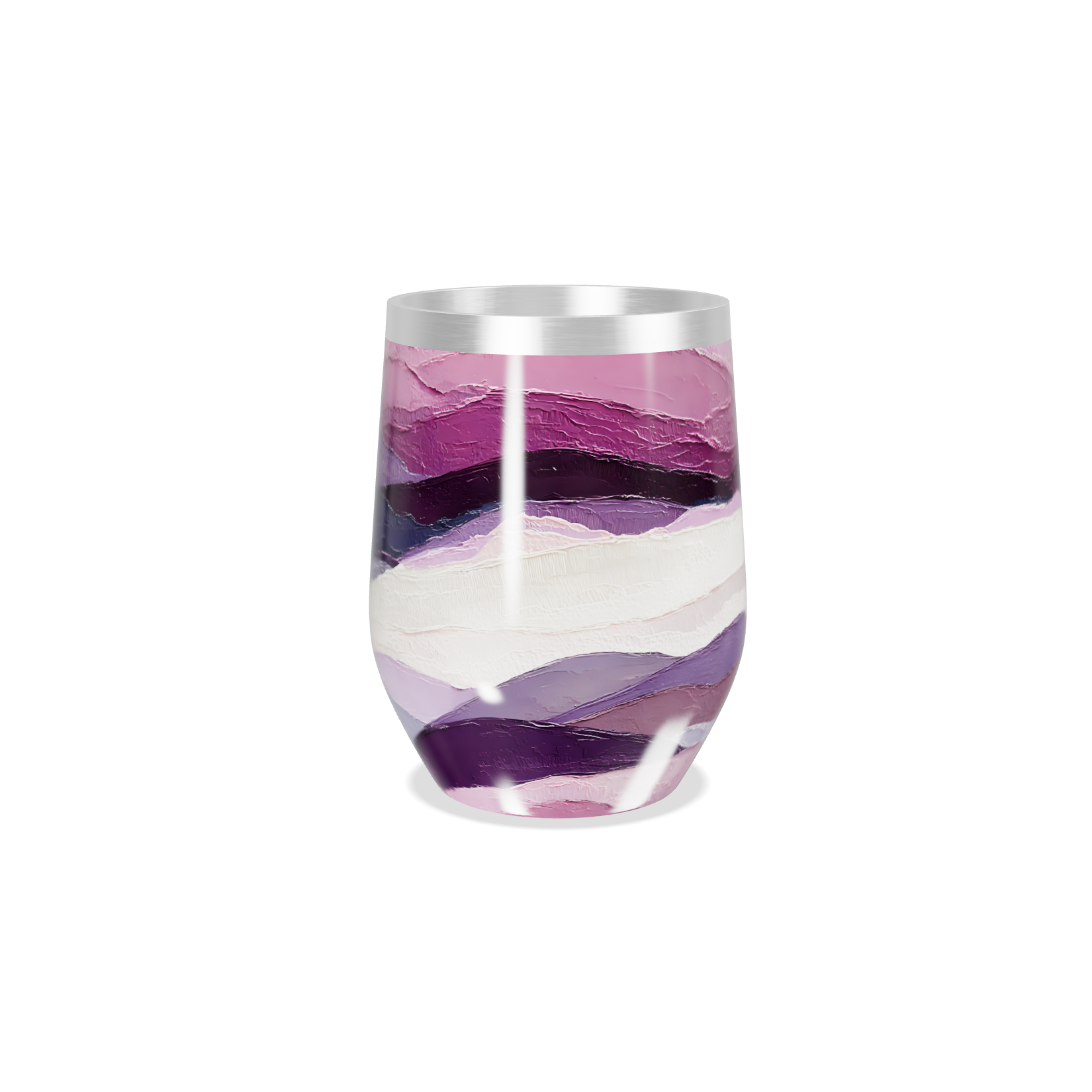 Copo Térmico Slim - Estampa Ondas Roxas