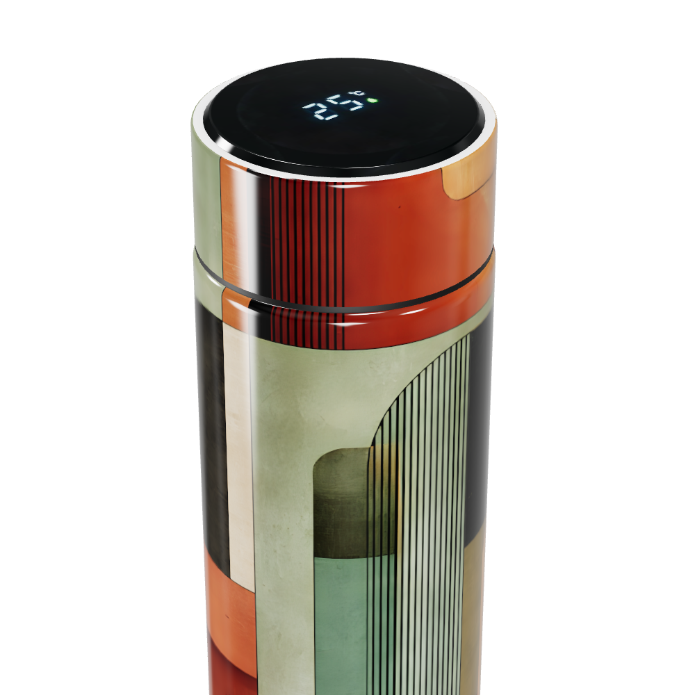 Garrafa Térmica Touch - Estampa Geométrica Colorida