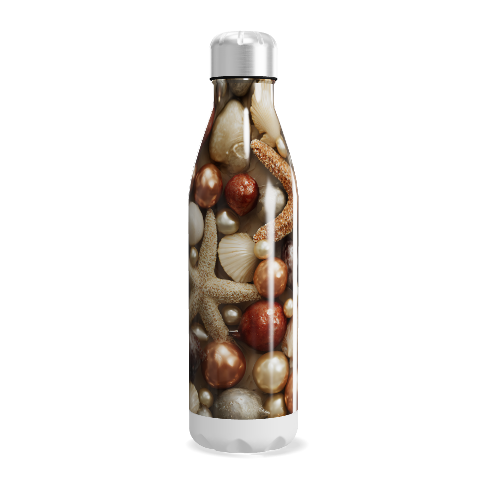 Garrafa Inox - Estampa Conchas e Estrelas
