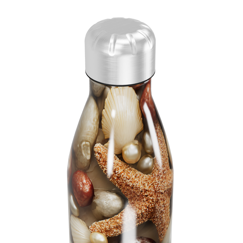 Garrafa Inox - Estampa Conchas e Estrelas