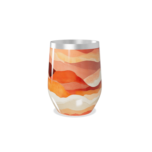 Copo Térmico Slim - Estampado Laranja e Bege