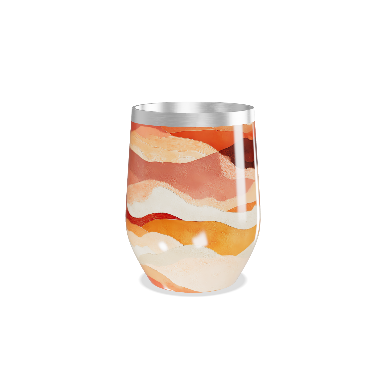 Copo Térmico Slim - Estampado Laranja e Bege