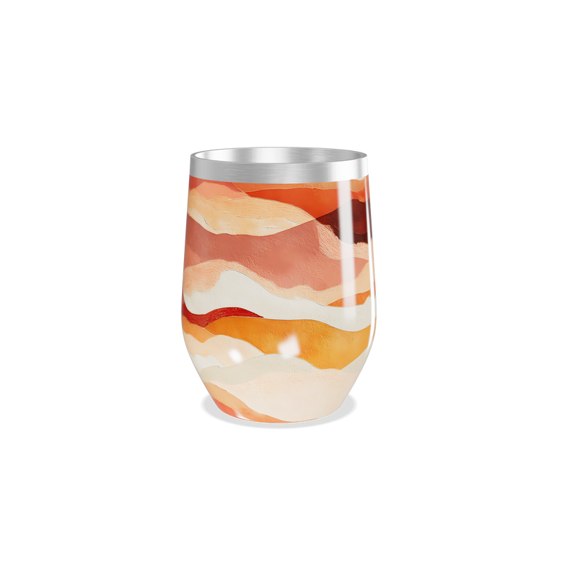 Copo Térmico Slim - Estampado Laranja e Bege