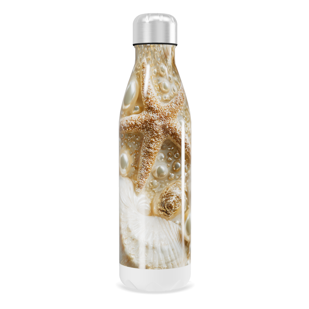 Garrafa Inox - Estampa Conchas e Pérolas