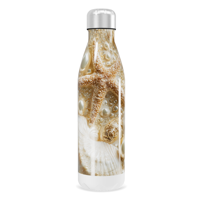 Garrafa Inox - Estampa Conchas e Pérolas