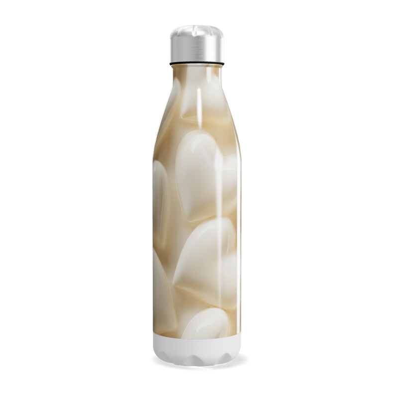 Garrafa Inox - Corações Bege