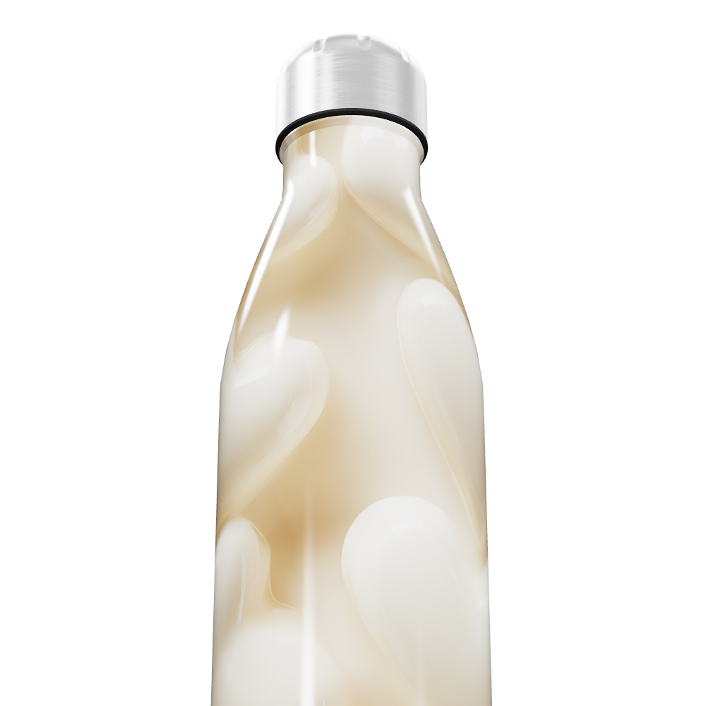 Garrafa Inox - Corações Bege