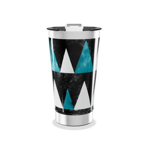 Copo Térmico - Geométrico Azul e Preto