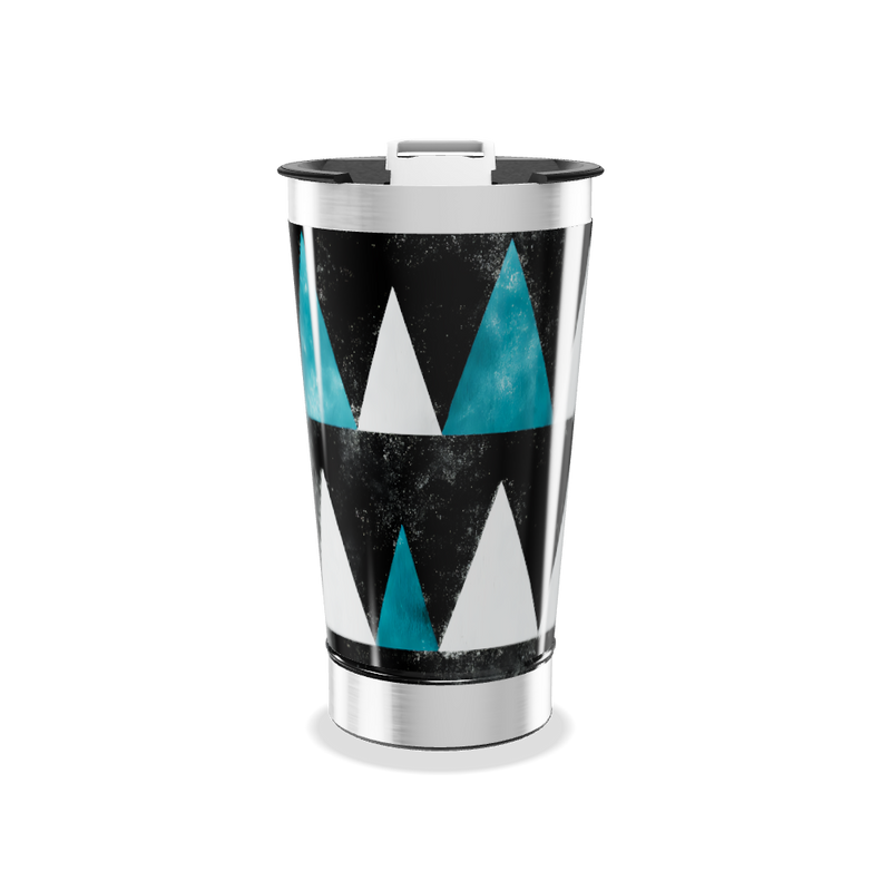 Copo Térmico - Geométrico Azul e Preto