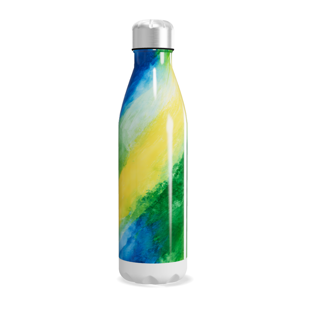 Garrafa Inox - Estampa Verde e Amarela