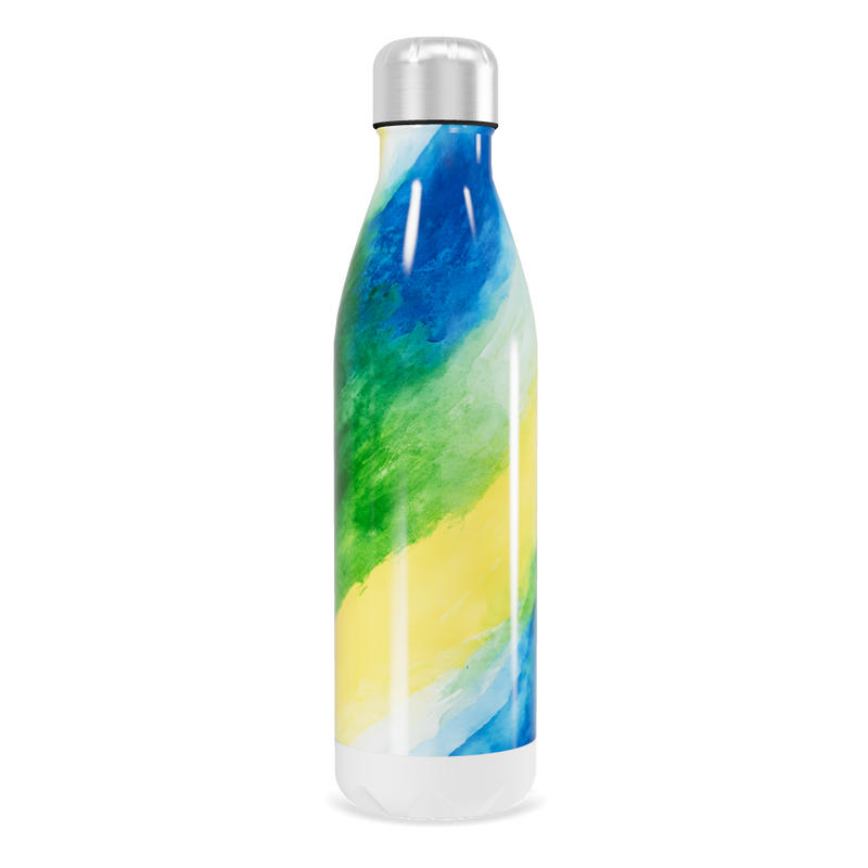 Garrafa Inox - Estampa Verde e Amarela