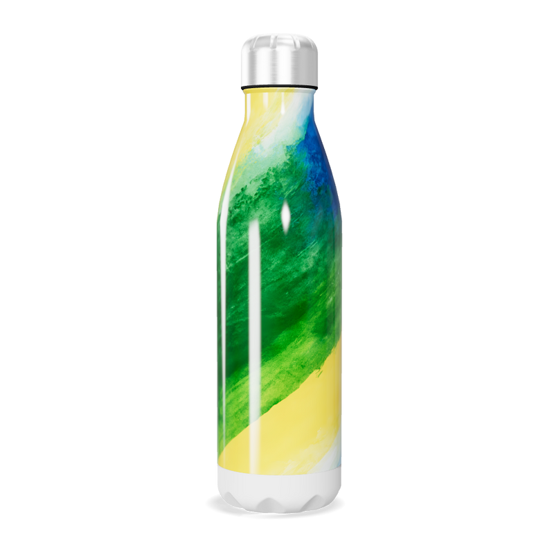 Garrafa Inox - Estampa Verde e Amarela