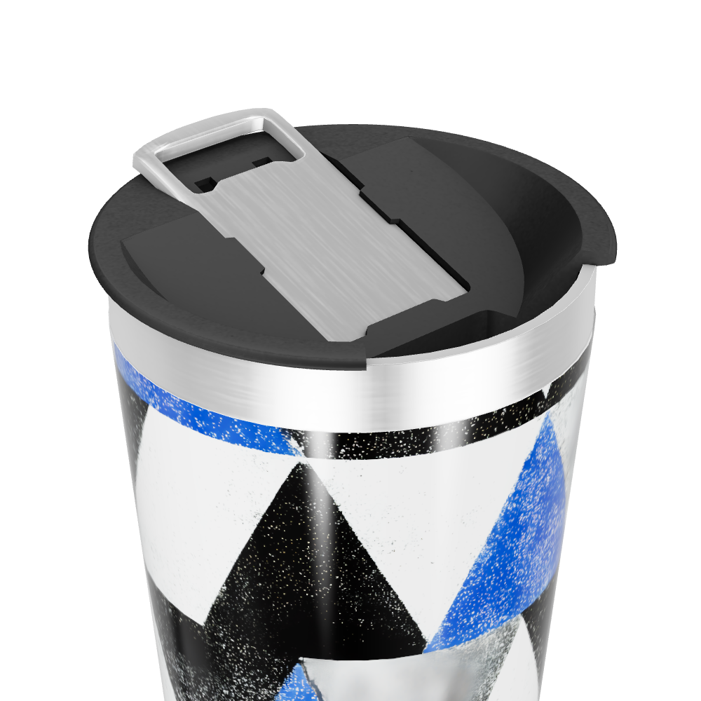 Copo Térmico - Geométrico Azul e Preto