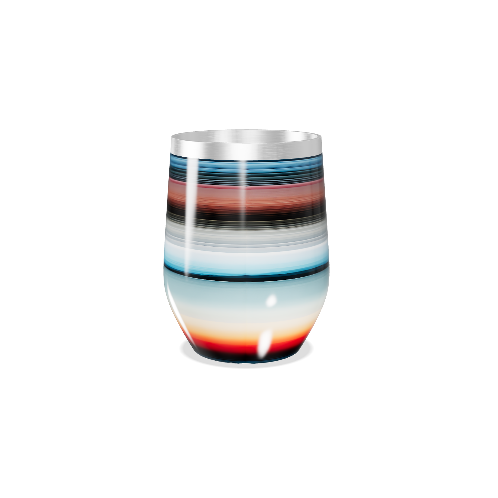 Copo Térmico Slim - Listrado Multicolorido Inox