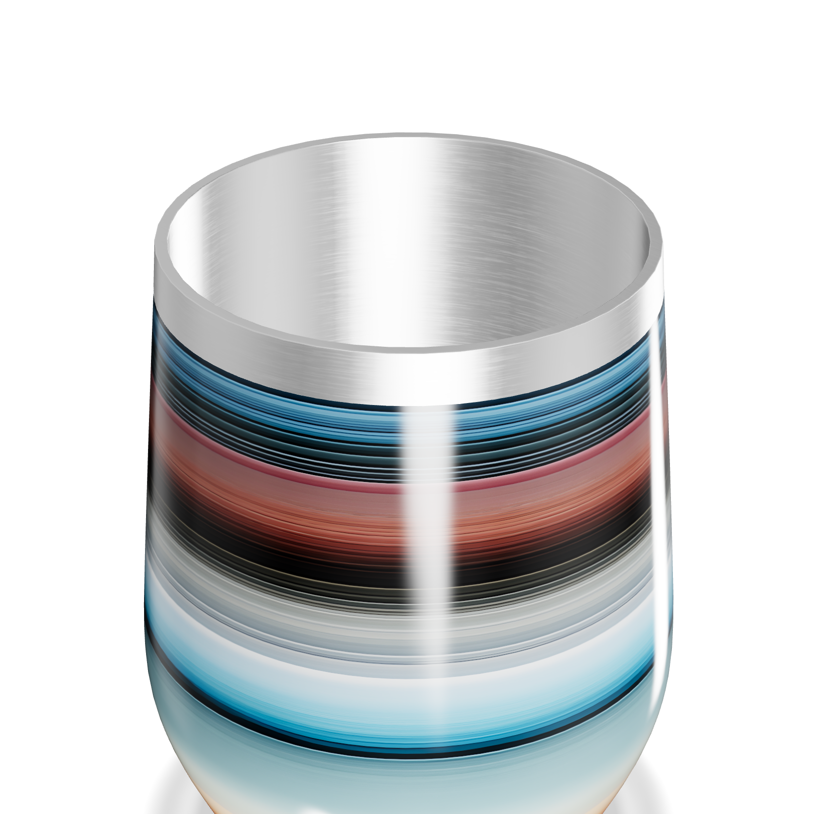 Copo Térmico Slim - Listrado Multicolorido Inox