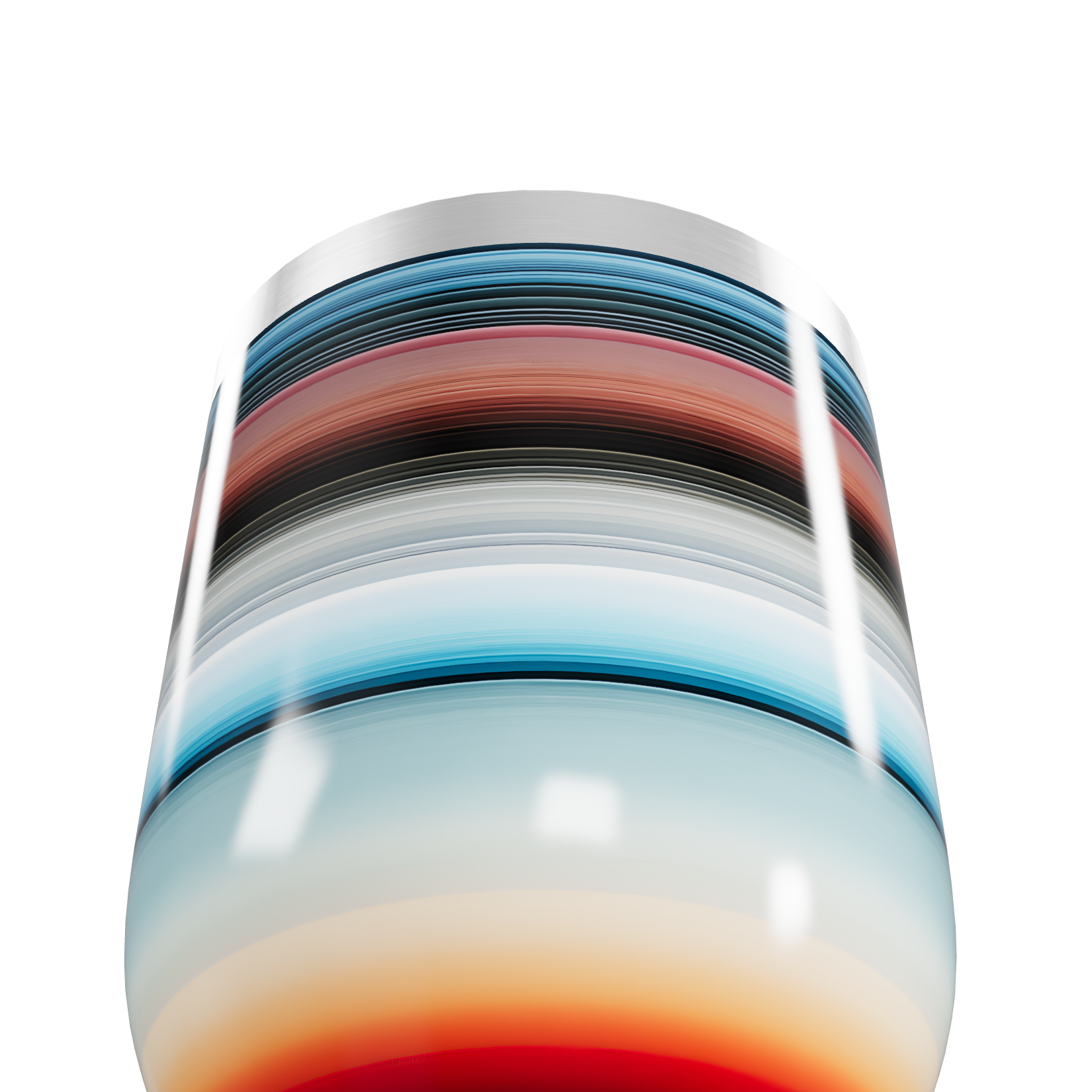 Copo Térmico Slim - Listrado Multicolorido Inox