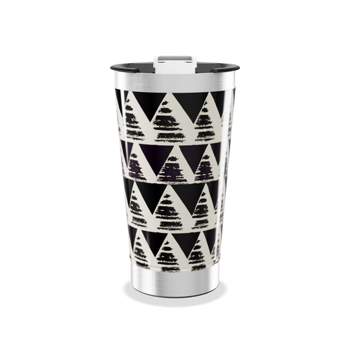 Copo Térmico - Estampa Geométrica Preta e Branca