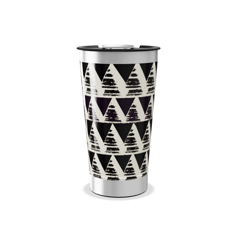 Copo Térmico - Estampa Geométrica Preta e Branca