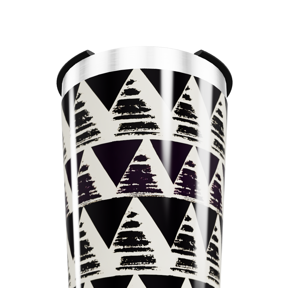 Copo Térmico - Estampa Geométrica Preta e Branca