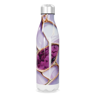 Garrafa Inox - Roxa com Detalhes Dourados