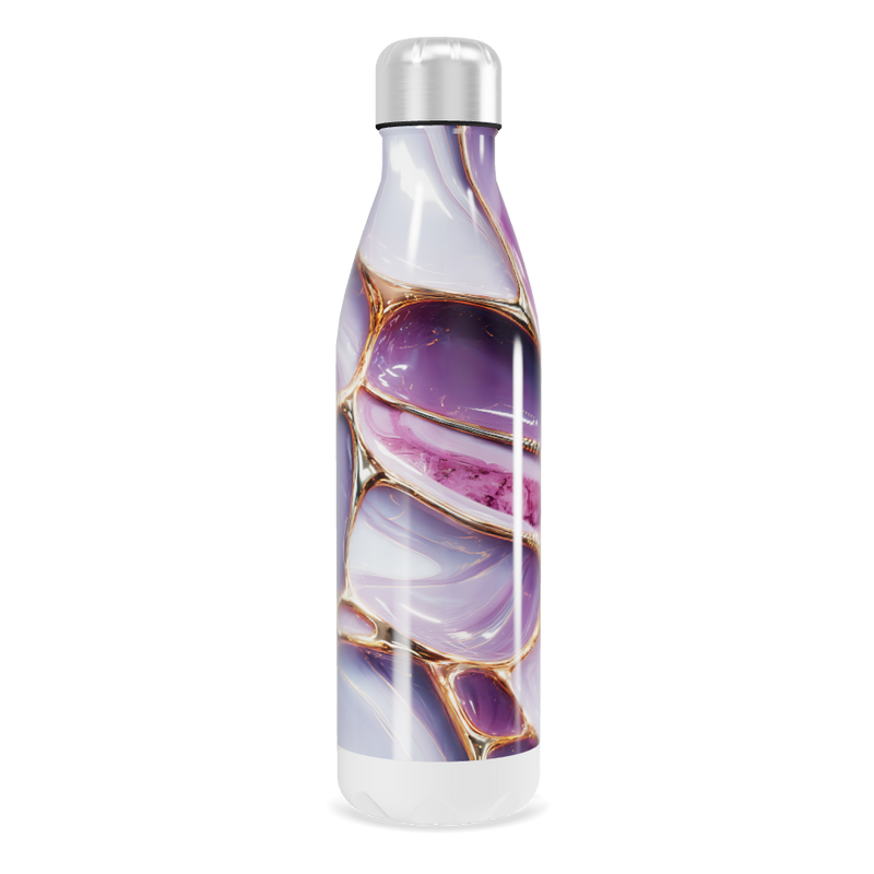 Garrafa Inox - Roxa com Detalhes Dourados