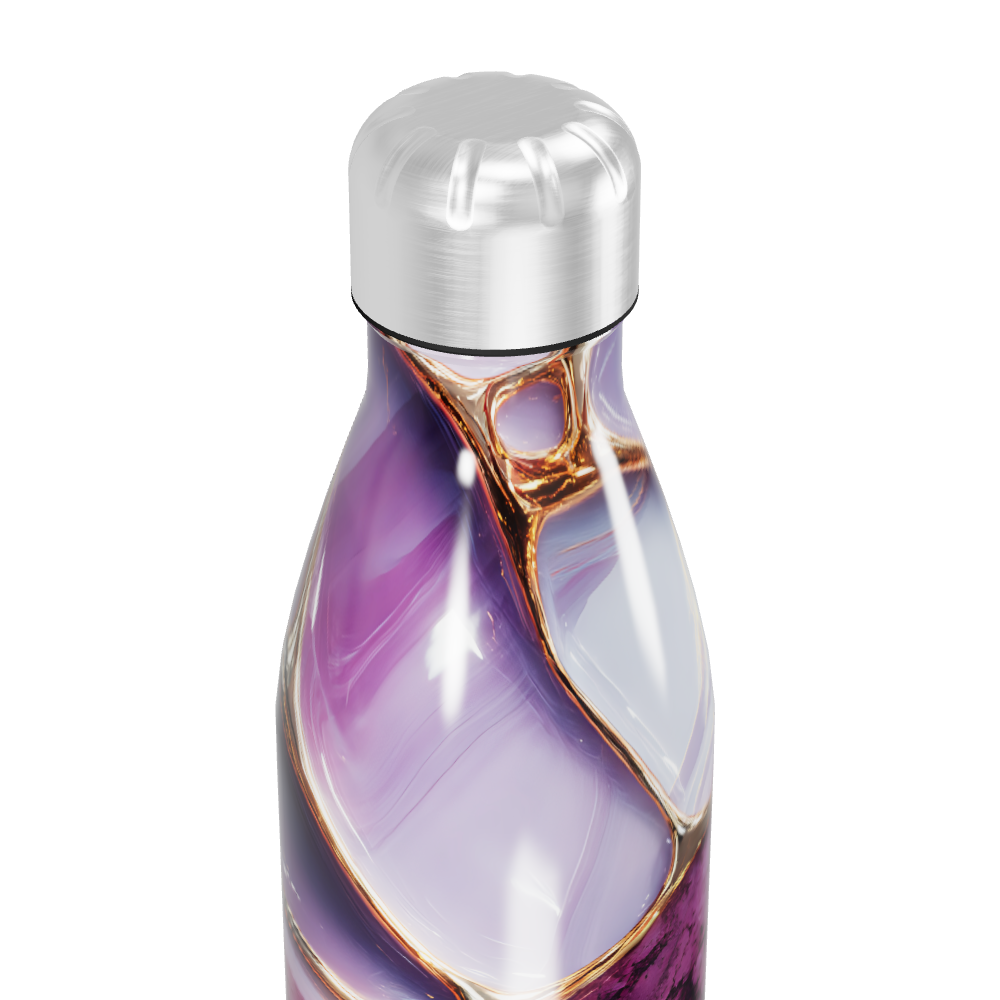 Garrafa Inox - Roxa com Detalhes Dourados