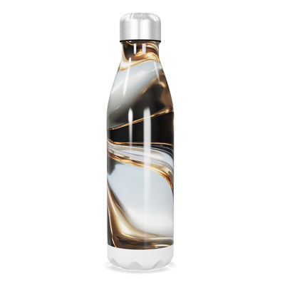 Garrafa Inox - Design Abstrato Preto e Branco