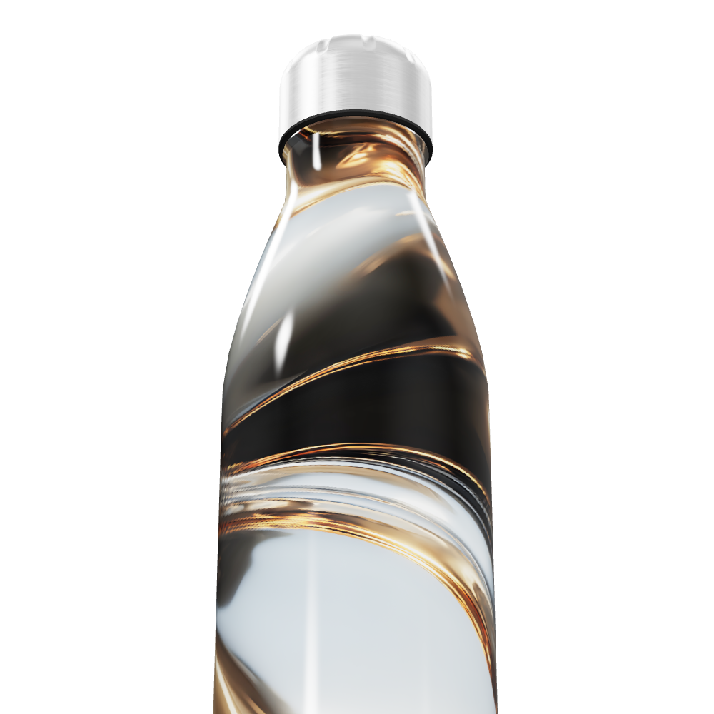 Garrafa Inox - Design Abstrato Preto e Branco